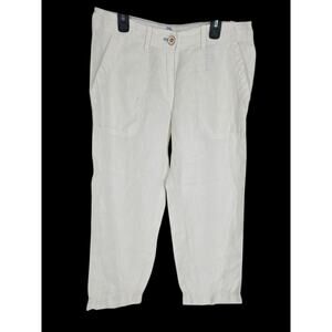 Tommy Bahama White Linen Pants Pockets Women's 2